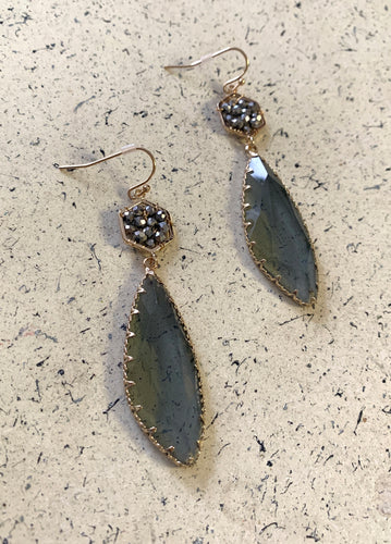 Earl Grey Tear Drop Earrings